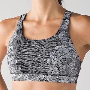 NWT Lululemon Energy Bra - Black/White Print Sz 6